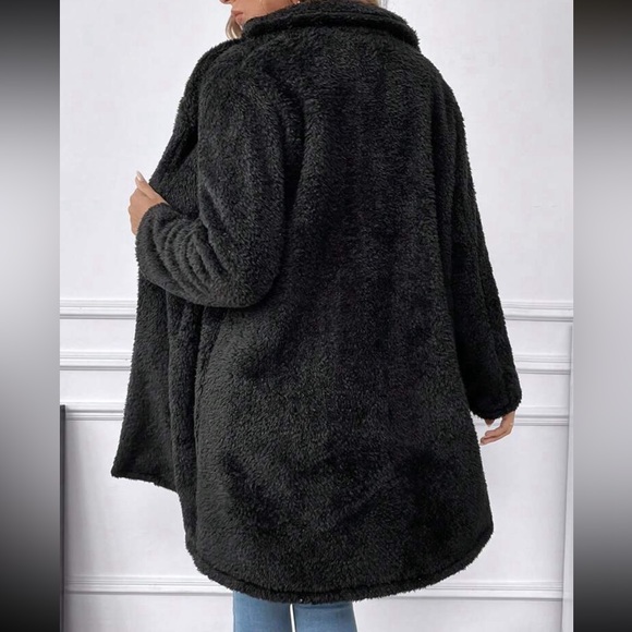 Maternity Black Loose Fit open Front Jacket Coat - Picture 3 of 6